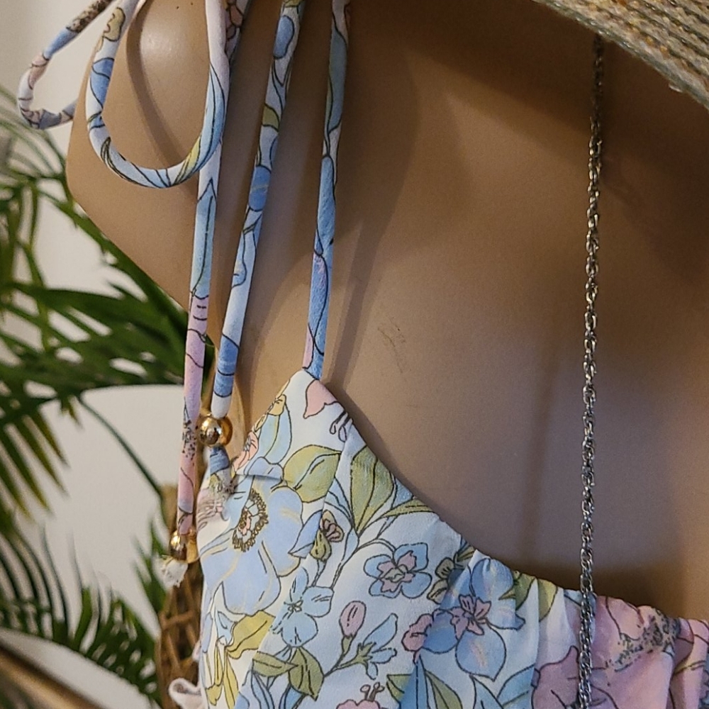 SUMMER NEW  MINI MULTI BO HO FLORAL RUFFLE  DRESS - Picture 10 of 16